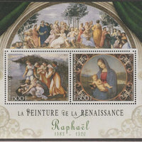 Ivory Coast 2017 Renaissance Painters - Raphael perf sheet containing two values unmounted mint