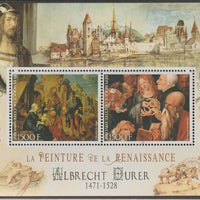 Ivory Coast 2017 Renaissance Painters - Albrecht Durer perf sheet containing two values unmounted mint