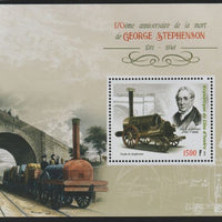 Ivory Coast 2018 George Stephenson perf m/sheet #1 containing one value unmounted mint