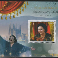 Ivory Coast 2018 Montserrat Caballe - In Memorium perf m/sheet containing one value unmounted mint