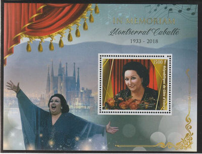 Ivory Coast 2018 Montserrat Caballe - In Memorium perf m/sheet containing one value unmounted mint