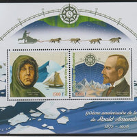 Ivory Coast 2018 Roald Amundsen 90th Death Anniversary pperf sheet containing two values unmounted mint