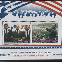 Ivory Coast 2018 Martin Luther King 50th Death Anniversary perf sheet containing two values unmounted mint