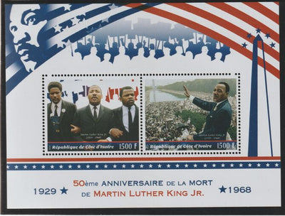 Ivory Coast 2018 Martin Luther King 50th Death Anniversary perf sheet containing two values unmounted mint