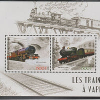 Ivory Coast 2017 Steam Trains perf sheet containing two values unmounted mint