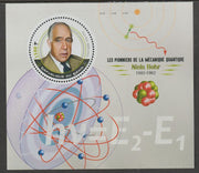 Benin 2018 Quantum Mechanics - Niels Bohr perf deluxe m/sheet containing one circular value unmounted mint