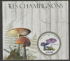Benin 2015 Fungi perf deluxe m/sheet containing one circular value unmounted mint