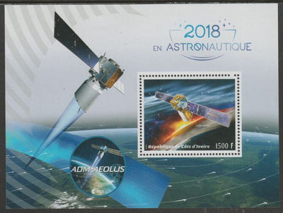 Ivory Coast 2018 ADM-Aeolus Space Mission perf m/sheet containing one value unmounted mint