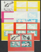 Bernera 1982 75th Anniversary of Scouting sheet of 4 values - the set of 7 imperf progressive proofs comprising the 4 individual colours, 2, 3 and all 4 colour composites unmounted mint