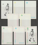 Gairsay 1982 75th Anniversary of Scouting imperf deluxe sheet (£2 value) - the set of 8 imperf progressive proofs comprising the 4 individual colours, 2, 3 & all 4 colour composites unmounted mint