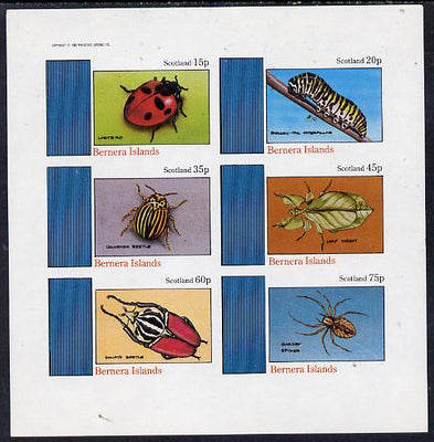 Bernera 1982 Insects (Ladybird, Colorado, Spider etc) imperf,set of 4 values (15p to 75p) unmounted mint