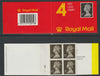 Great Britain - Laminated cover with 4 x 1st class stamps with cyl W1-W3