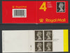 Great Britain - Laminated cover with 4 x 1st class stamps with cyl W2-W4