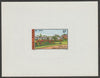 Wallis & Futuna 1977 Govt Building 57f (from Buildings & Monuments set) imperf die proof in issued colours on glossy sunken card, as SG 273