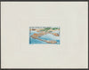 French Afars & Issas 1971 Djibouti Port 100f imperf die proof in issued colours on sunken card, as SG 569 light crease in corner
