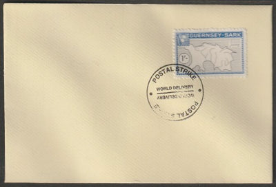 Guernsey - Sark 1971 British Postal Strike cover bearing 1965 Map 1s (without overprint) tied with World Delivery Postal Strike cancellation
