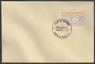 Guernsey - Sark 1971 British Postal Strike cover bearing 1965 Map 4d (without overprint) tied with World Delivery Postal Strike cancellation