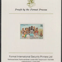 Lesotho 1980 Moscow Olympic Games 25s Running imperf proof mounted on Format International proof card (as SG 395)