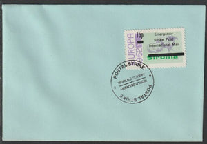 Stroma 1971 British Postal Strike cover bearing 1962 Europa 3d Sheep surcharged 15p and tied with World Delivery Postal Strike cancellation