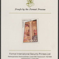 Ghana 1980 Christmas 4C imperf proof mounted on Format International proof card as SG 932