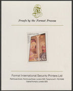 Ghana 1980 Christmas 4C imperf proof mounted on Format International proof card as SG 932