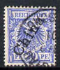 German Post Offices in China 1898 20pf ultramarine (56º) fine used SG10