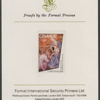 Ghana 1980 Christmas 25p imperf proof mounted on Format International proof card ex SG MS 933