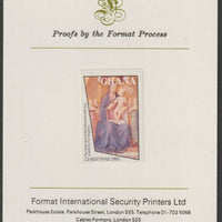 Ghana 1980 Christmas 50p imperf proof mounted on Format International proof card ex SG MS 933