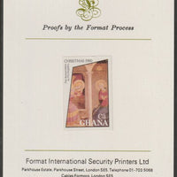 Ghana 1980 Christmas 3C imperf proof mounted on Format International proof card ex SG MS 933