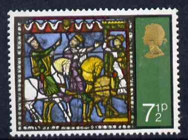 Great Britain 1971 Christmas 7.5p single with embossing shifted 1mm to right, unmounted mint