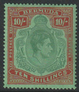 Bermuda 1938-53 KG6 10s deep green & dull red on green (emerald back) perf 14 unmounted mint, SG 119d