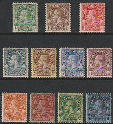 Turks & Caicos Islands 1928 KG5 Postage & Revenue complete set of 11 fine mounted mint SG 176-86