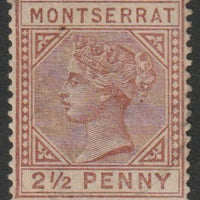 Montserrat 1884 Crown CA 2.5d red-brown with very light cancel SG9