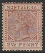 Montserrat 1884 Crown CA 2.5d red-brown with very light cancel SG9