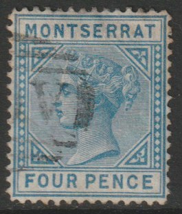 Montserrat 1880 Crown CC 4d blue good used SG5