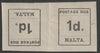 Malta 1925 Postage Due 1d tete-beche pair mounted mint, SG D2a