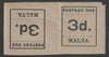 Malta 1925 Postage Due 3d tete-beche pair mounted mint, SG D6a