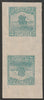 China 1913 Junk 2c pale blue-green imperf tete-beche pair  without gum and believed to be aproof