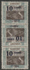Saar 1921 Pictorial 10f on 30pf tete-beche strip of 3 mounted mint SG 72a