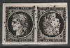 France 1849 Ceres 20c tete-beche pair 'used' stamp-size Photographic print from Sperati's own negative (ex BPA)