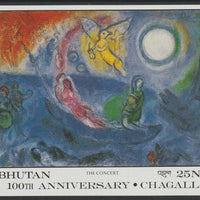 Bhutan 1987 Marc Chagall Centenary - The Concert perf souvenir sheet unmounted mint  SG MS716l
