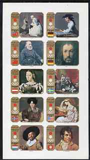 Sharjah 1972 Sapporo Winter Olympics (Paintings) imperf set of 10 unmounted mint, Mi 953-62B*
