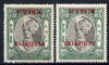 Indian States - Rajasthan 1950 Jaipur 3a opt'd with frame doubly printed plus normal, both unmounted mint as SG21