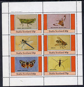 Staffa 1982 Insects (Grasshopper, Tiger Moth etc) perf set of 6 values (15p to 75p) unmounted mint