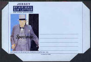 Jersey 1974 Churchill Centenary Airletter form inscribed 'JERSEY', overprinted SPECIMEN, folded on 'fold lines' otherwise pristine