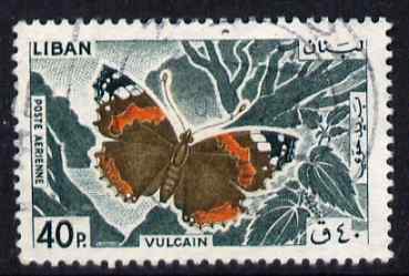 Lebanon 1965 Red Admiral Butterfly 40p fine commercial used SG875