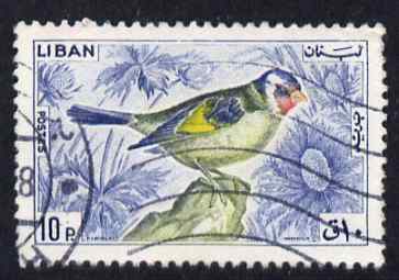 Lebanon 1965 Goldfinch 10p fine commercial used SG868
