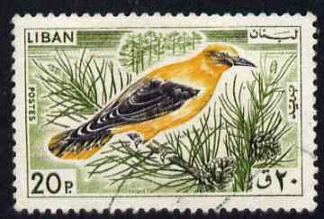 Lebanon 1965 Golden Oriole 20p fine commercial used SG871