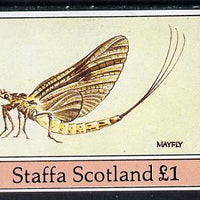 Staffa 1982 Insects (Mayfly) imperf souvenir sheet (£1 value) unmounted mint