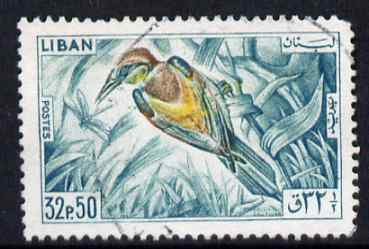 Lebanon 1965 European Bee-Eater 32p50 fine commercial used SG872